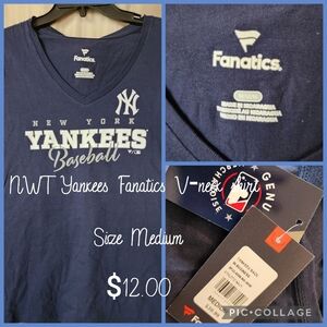 Fanatics Navy Yankees V-Neck Shirt